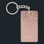 Ro Guld  Rosa Glitter Script Monogram Girly Nyckelring<br><div class="desc">Ro Guld - Nyckelkedjan för  Rosa Gnistra Glitter Skript Monogram Namn. Det gör perfekten söt 16-årsjubileum,  bröllop,  möhippa,  årsdag,  babydusch eller bachelorette-fest för någon som glam lyxen och chic stilar i kärlek.</div>