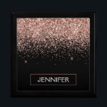 Ro Guld  Rosa Glitter Skriptmonogram Minnesask<br><div class="desc">Den  Gnistran för Rosa i Svarta och Ro Guld,  Glitter Monogram,  den judiska nyckelrutan i Namn. Det gör perfekt studenten,  födelsedag,  bröllop,  möhippa,  årsdag,  babydusch eller bachelorette-fest till någon som glam lyx och chic stilar.</div>