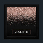 Ro Guld  Rosa Glitter Skriptmonogram Minnesask<br><div class="desc">Den  Gnistran för Rosa i Svarta och Ro Guld,  Glitter Monogram,  den judiska nyckelrutan i Namn. Det gör perfekt studenten,  födelsedag,  bröllop,  möhippa,  årsdag,  babydusch eller bachelorette-fest till någon som glam lyx och chic stilar.</div>