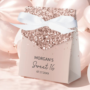 Ro Guld - Rosa Glitter Sweet 16 födelsedagar Presentaskar