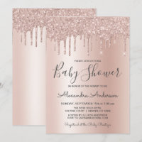 Ro Guld | Rosa Gnistra Glitter Foil Baby Shower