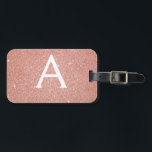 Ro Guld Rosa Gnistra Glitter Monogram Namn Bagagebricka<br><div class="desc">Ro Guld -  Rosa Gnistra Glitter Monogram Namn och första resgodsmärkning. Den här väskan är märkre för Back to school,  Arbete eller Resning. Den  Rosa Luggage Tag gör också en underbar partiförmån för bröllop,  födelsedagar,  möhippor,  honungsmooner eller ett bachelorettparti. Kontakta designern om du vill ha anpassade matchande objekt.</div>
