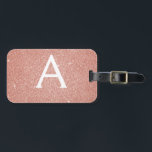Ro Guld Rosa Gnistra Glitter Monogram Namn Bagagebricka<br><div class="desc">Ro Guld -  Rosa Gnistra Glitter Monogram Namn och första resgodsmärkning. Den här väskan är märkre för Back to school,  Arbete eller Resning. Den  Rosa Luggage Tag gör också en underbar partiförmån för bröllop,  födelsedagar,  möhippor,  honungsmooner eller ett bachelorettparti. Kontakta designern om du vill ha anpassade matchande objekt.</div>