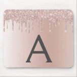 Ro Guld - Rosa Gnistra Glitter Monogram Namn Musmatta<br><div class="desc">Rosa - Gnistra för Faux i Ro och Glitter på Ombre Metallic Foil Monogram Namn och första Monogram Mouse Pad. Denna lyxiga chic,  gigantisk,  Mousepad,  är perfekt för hemmet eller kontoret och skulle vara en perfekt gåva till en student eller medarbetare. Kontakta designern om du vill ha matchande artiklar.</div>