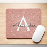Ro Guld - Rosa Gnistra Glitter Monogram Namn Musmatta<br><div class="desc">Rosa - Ro Guld Gnistra Glitter Monogram Namn Monogram Mousepad i. Den här muspekaren kan anpassas till din första namn.</div>