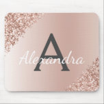Ro Guld - Rosa Gnistra Glitter Monogram Namn Musmatta<br><div class="desc">Rosa - Gnistran Ro Faux och Monogram Namn och Monogram Mouse Pad från Glitter. Denna lyxiga chic,  gigantisk,  Mousepad,  är perfekt för hemmet eller kontoret och skulle vara en perfekt gåva till en student eller medarbetare. Kontakta designern om du vill ha matchande artiklar.</div>