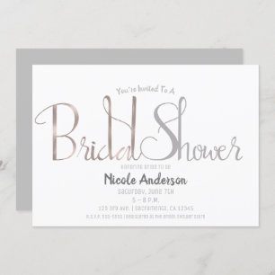 Ro Guld Rosa & Grått Skriptmodern Möhippa Inbjudningar