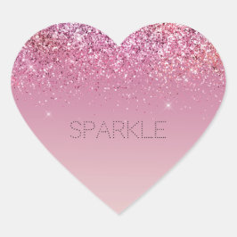 Ro Guld Rosa Guld Glitter Gnistra Hjärtformat Klistermärke