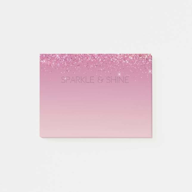 Ro Guld Rosa Guld Glitter Gnistra Post-it Block (Framsida)