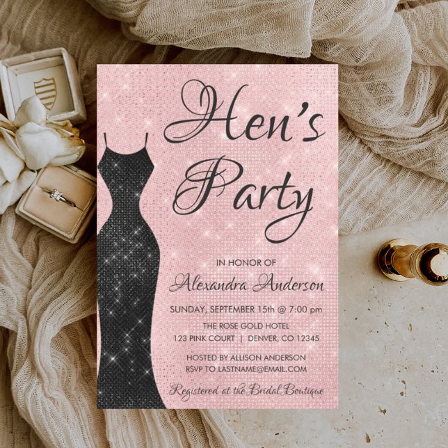 Ro Guld -  Rosa Hens Party Inbjudningar (Skapare uppladdad)