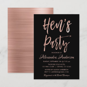 Ro Guld -  Rosa Hens Party Inbjudningar