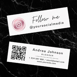 Ro Guld Rosa Instagram Följ mig QR-kod Mini Visitkort