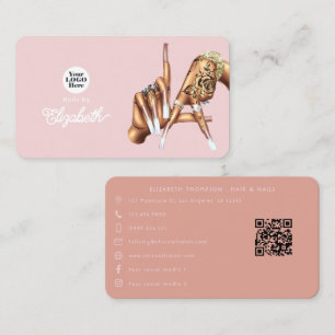 Ro Guld  Rosa LA Sign Nail Salon Visitkort