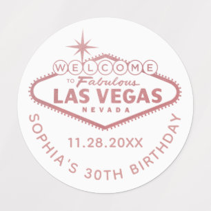 Ro Guld Rosa Las Vegas Birthday Anpassningsbar-för Klistermärke
