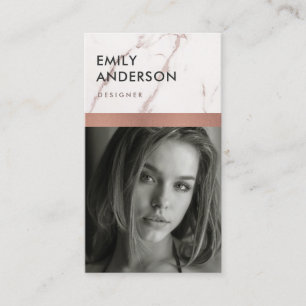 RO GULD ROSA MARBLE PERSONAL PHOTO INSERING VISITKORT