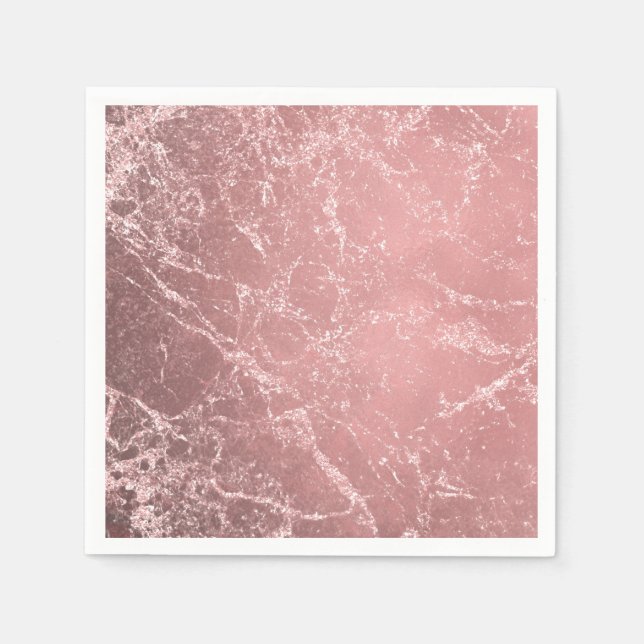 Ro Guld Rosa Modern Trendig Glam Marble Chic Pappersservett (Framsidan)