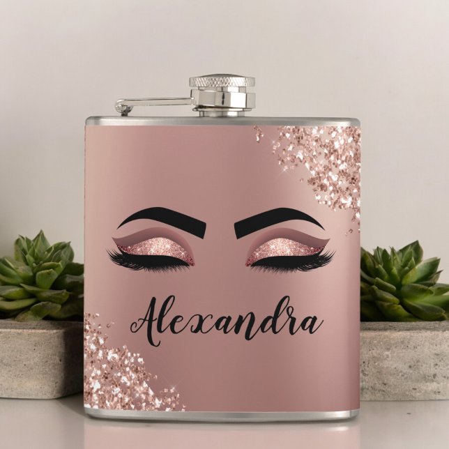 Ro Guld  Rosa Monogram Glitter Eyelash Fickplunta (Skapare uppladdad)