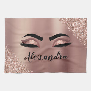 Ro Guld  Rosa Monogram Glitter Eyelash Kökshandduk
