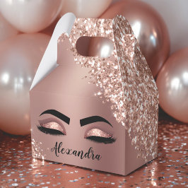 Ro Guld Rosa Monogram Glitter Eyelash Presentaskar