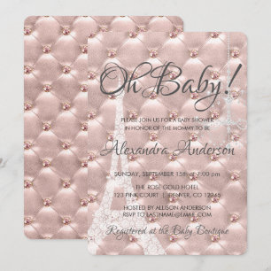 Ro Guld Rosa Paris Oh Baby Shower Inbjudningar
