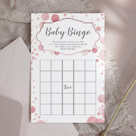 Ro Guld Rosa Polka dots Baby Shower Bingo