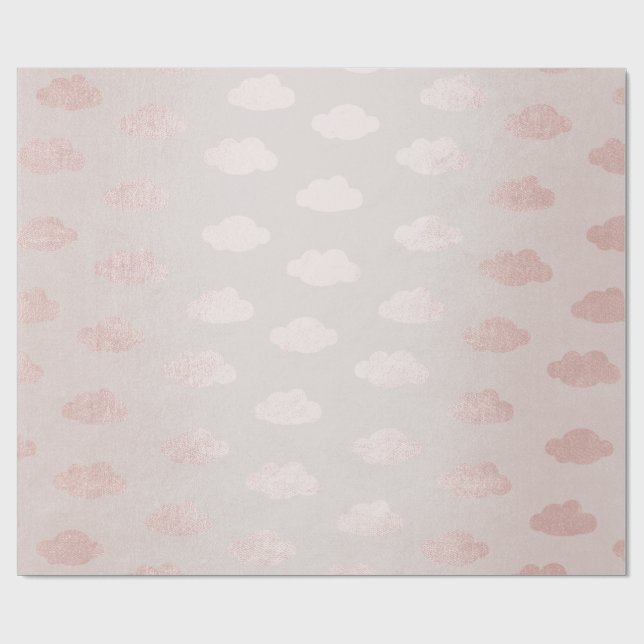 Ro Guld Rosa  Powder Claud Princess Nyfödd bebis Presentpapper (Platt)