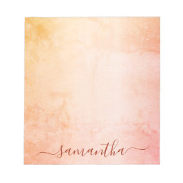 Ro guld rosa Rustic marble monogram Anteckningsblock