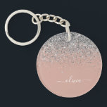 Ro Guld  Rosa Silver Glitter<br><div class="desc">Ro Guld -  Rosa och Silver Gnistra Glitter Skriptmonogram Namn nyckelkedja. Det gör perfekten söt 16-årsjubileum,  bröllop,  möhippa,  årsdag,  babydusch eller bachelorette-fest för någon som glam lyxen och chic stilar i kärlek.</div>