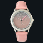 Ro Guld  Rosa Silver Glitter Armbandsur<br><div class="desc">Ro Guld -  Rosa och Silver Gnistra Glitter Skript Monogram Namn Watch. Det gör perfekten söt 16-årsjubileum,  bröllop,  möhippa,  årsdag,  babydusch eller bachelorette-fest för någon som glam lyxen och chic stilar i kärlek.</div>