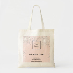 Ro guld rosa silver glitter logotyp tygkasse