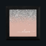 Ro Guld  Rosa Silver Glitter Monogram Minnesask<br><div class="desc">Ro Guld -  Rosa och Glitter Gnistra Silver Skriva Monogram Namn judisk nyckelruta för heepsaké. Det gör perfekt studenten,  födelsedag,  bröllop,  möhippa,  årsdag,  babydusch eller bachelorette-fest till någon som glam lyx och chic stilar.</div>