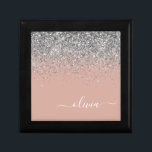 Ro Guld  Rosa Silver Glitter Monogram Minnesask<br><div class="desc">Ro Guld -  Rosa och Glitter Gnistra Silver Skriva Monogram Namn judisk nyckelruta för heepsaké. Det gör perfekt studenten,  födelsedag,  bröllop,  möhippa,  årsdag,  babydusch eller bachelorette-fest till någon som glam lyx och chic stilar.</div>