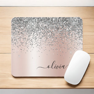 Ro Guld -  Rosa Silver Glitter Monogram Musmatta