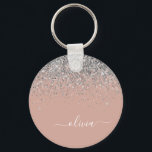 Ro Guld  Rosa Silver Glitter Monogram Nyckelring<br><div class="desc">Ro Guld -  Rosa och Silver Gnistra Glitter Script Monogram Namn nyckelringar (Nyckelring). Det gör perfekten söt 16-årsjubileum,  bröllop,  möhippa,  årsdag,  babydusch eller bachelorette-fest för någon som glam lyxen och chic stilar i kärlek.</div>