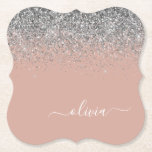 Ro Guld  Rosa Silver Glitter Monogram Underlägg Papper<br><div class="desc">Ro Guld -  Rosa och Silver Gnistra Glitter Skript Monogram Namn Papper Underlägg. Det gör perfekt studenten,  födelsedag,  bröllop,  möhippa,  årsdag,  babydusch eller bachelorette-fest till någon som glam lyx och chic stilar.</div>