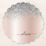 Ro Guld -  Rosa Silver Glitter Monogram Underlägg Papper<br><div class="desc">Ro Guld -  Rosa och Silver Faux Foil Metallic Gnistra Glitter Brushed Metall Monogram Namn Papper Underlägg . Det gör perfekt studenten,  födelsedag,  bröllop,  möhippa,  årsdag,  babydusch eller bachelorette-fest till någon som glam lyx och chic stilar.</div>
