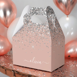 Ro Guld Rosa Silver Glitter Presentaskar