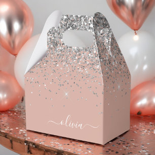 Ro Guld Rosa Silver Glitter Presentaskar