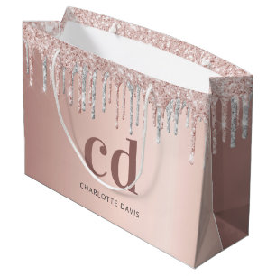 Ro guld rosa silver monogram födelsedag