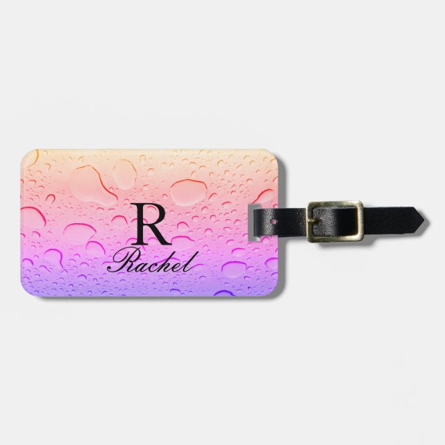Ro Guld Rosa Vatten Drops Ombre Anpassningsbar Abs Bagagebricka (Horisontell Framsida)