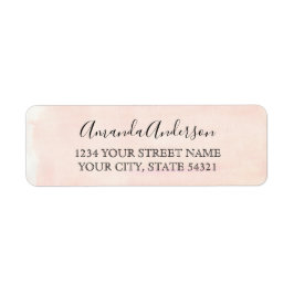 Ro Guld Rosa Watercolor Returadress Etikett