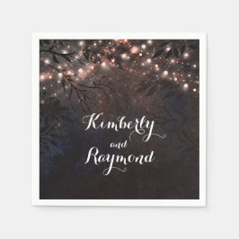 Ro Guld Rustic Land Natten Bröllop Pappersservett