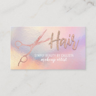 Ro-Guld-saxen Glitter Iridescent Hair Stylist Visitkort