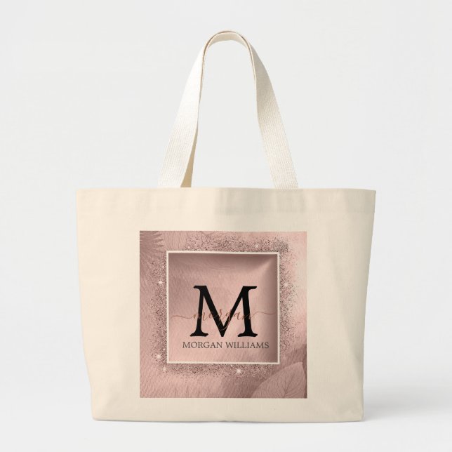 Ro Guld Script Monogram Jumbo Tygkasse (Framsidan)