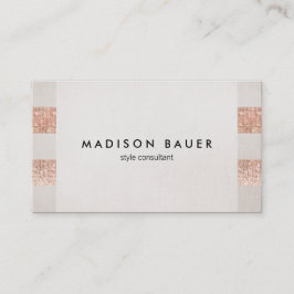 Ro Guld Sequin Beige Linen Beauty Salon Stylist Visitkort