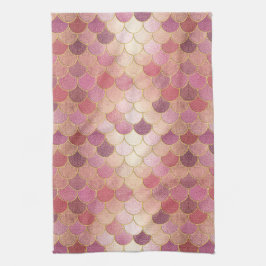 Ro Guld Shimmer Sjöjungfru Mönster Kökshandduk