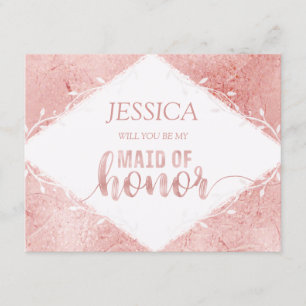 Ro Guld Shimmer ska du vara min Maid of honor Inbjudningar