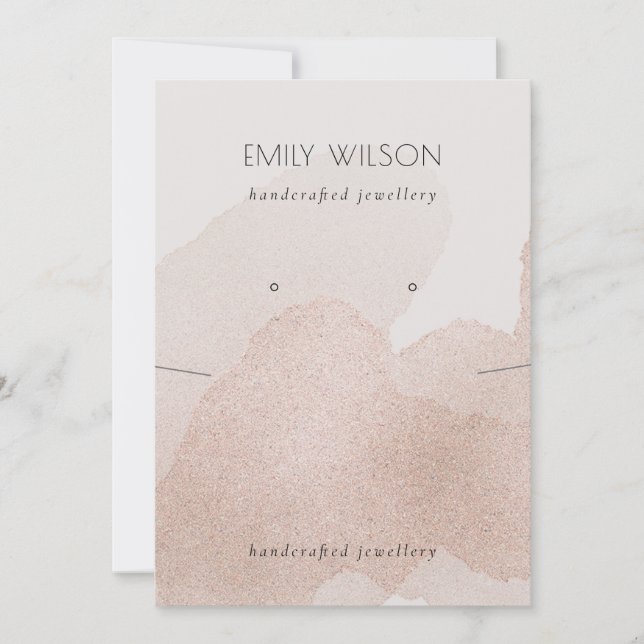 Ro Guld Shimmer Strokes Necklace Earring Visning Inbjudningar (Framsida)