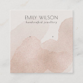 Ro Guld Shiny Brush Stroke Stud Öarring Visning  Fyrkantigt Visitkort