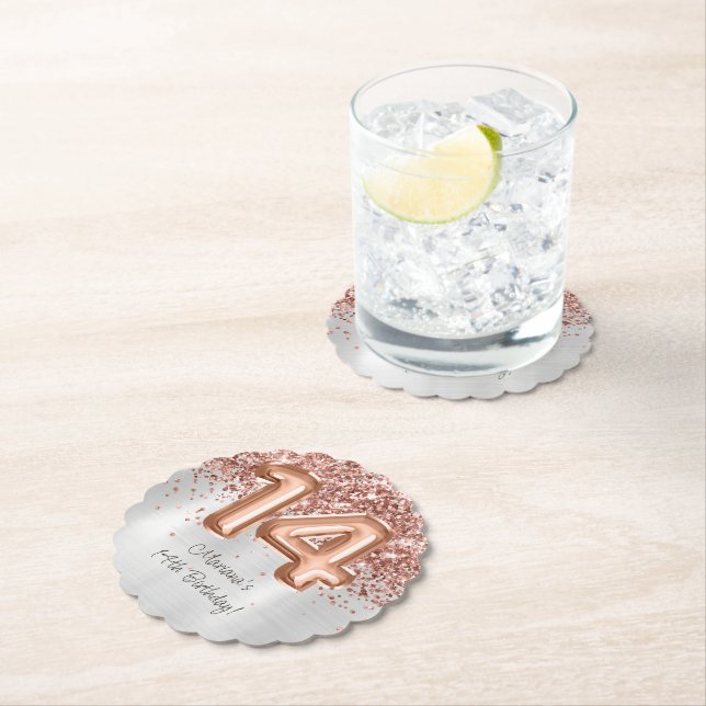 Ro Guld Silver 14:e Födelsedagsfesten Underlägg Papper (Insitu)